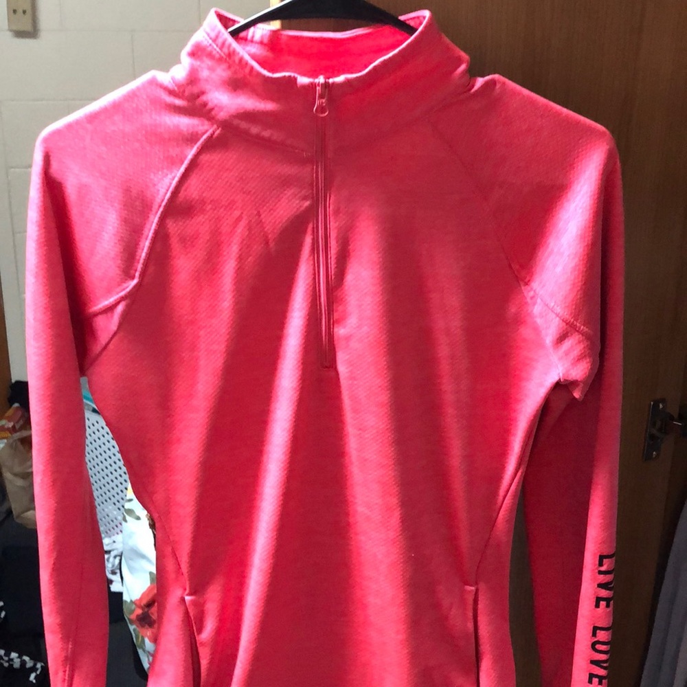 Pink 3/4 quarter zip jacket